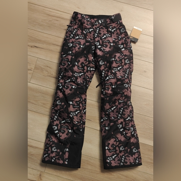 The North Face W Freedom Insulated Snow Bib Pants Fawn Grey Snake Small - Picture 4 of 7